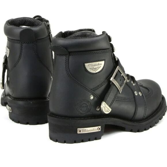 MILWAUKEE MOTORCYCLE CLOTHING COMPANY MB433 MEN'S BLACK ROAD CAPTAIN BOOT - Picture 13 of 16